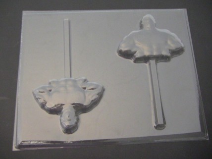 348sp Muscle Man Chocolate or Hard Candy Lollipop Mold